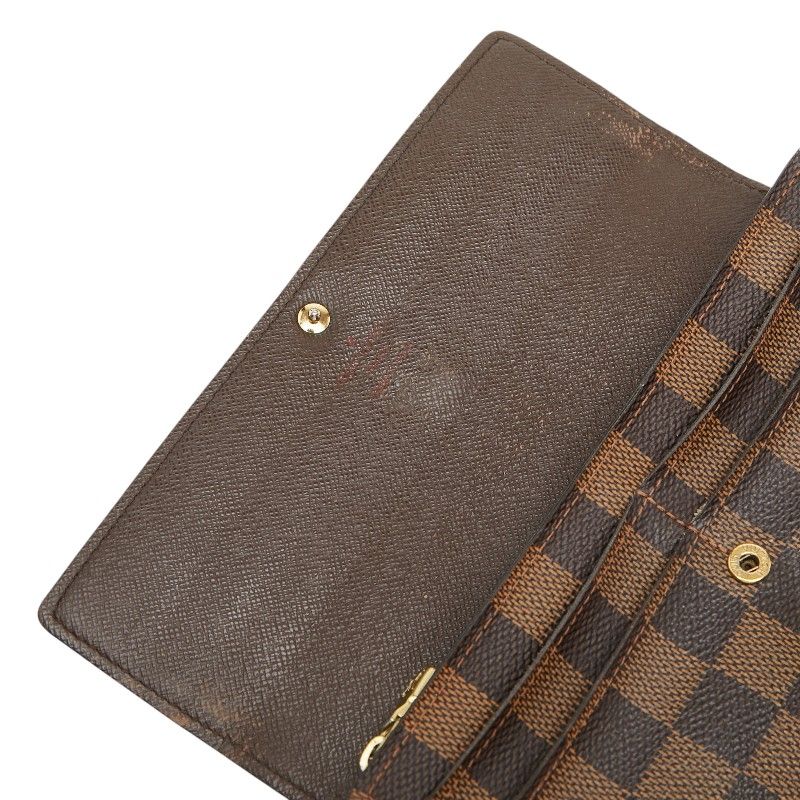 Louis Vuitton Damier Portefeuille Sarah 2 Fold Wallet Brown Leather — view 7