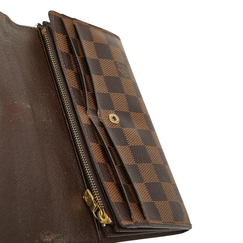Louis Vuitton Damier Portefeuille Sarah 2 Fold Wallet Brown Leather — view 6