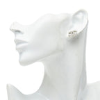 Chanel CC Logo Single Stud Earrings 25 Silver Metal Rhinestone Faux Pearl — view 4