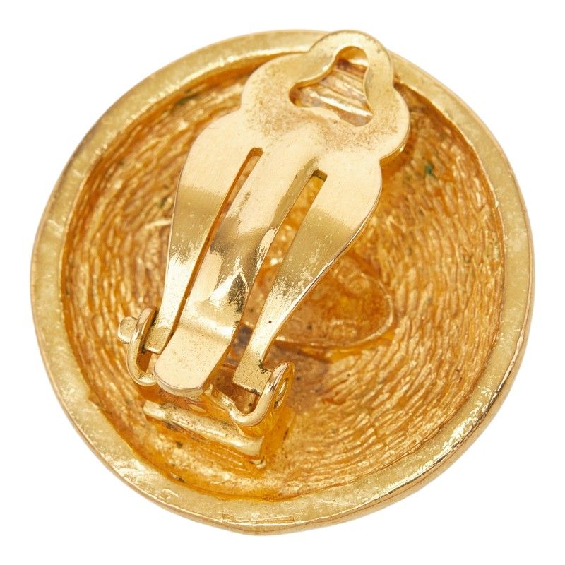 Chanel CC Logo Vintage Round Single Earrings Gold Plated — view 2