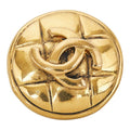 Chanel CC Logo Vintage Round Single Earrings Gold Plated