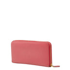 Prada Logo Ribbon Zip Around Wallet Pink Saffiano Leather — view 2