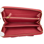 Prada Logo Ribbon Zip Around Wallet Pink Saffiano Leather — view 8