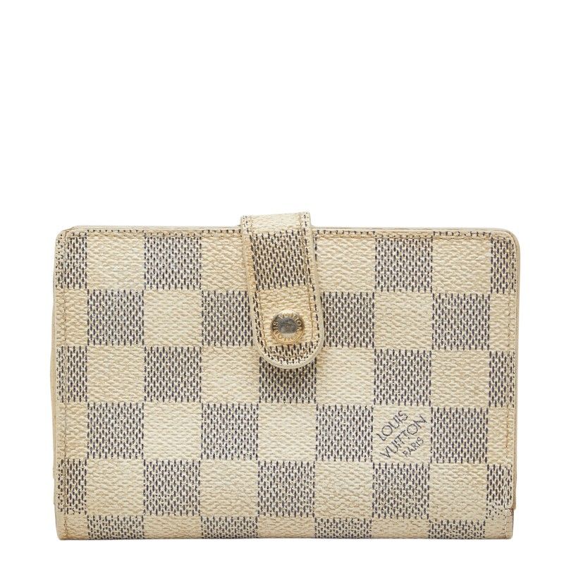 Louis Vuitton Damier Azur Portefeuille Viennois Bifold Wallet White Leather