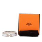 Hermes Click GM Bracelet Bangle Silver White Metal Enamel — view 6