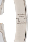 Hermes Click GM Bracelet Bangle Silver White Metal Enamel — view 5