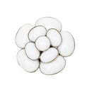 Chanel Camellia Vintage Brooch 98c White Ceramic Metal