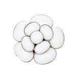 Chanel Camellia Vintage Brooch 98c White Ceramic Metal