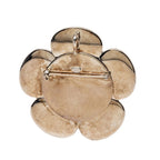 Chanel Camellia Vintage Brooch 98c White Ceramic Metal — view 2