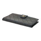 Chanel Picolore Bifold Wallet Kiss Lock Black Gold Leather — view 4
