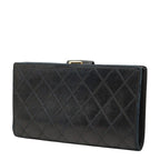 Chanel Picolore Bifold Wallet Kiss Lock Black Gold Leather — view 2