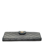 Chanel Picolore Bifold Wallet Kiss Lock Black Gold Leather — view 3