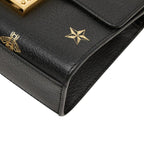 Gucci Padlock Star Hachi Bee Chain Shoulder Bag Crossbody Black Gold Leather — view 5
