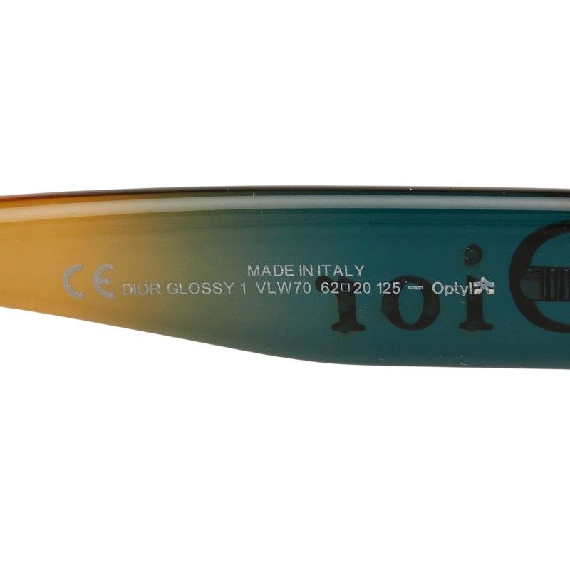Dior Glossy 1 Gradient Frame Sunglasses Brown Green Acetate Eyewear — view 5