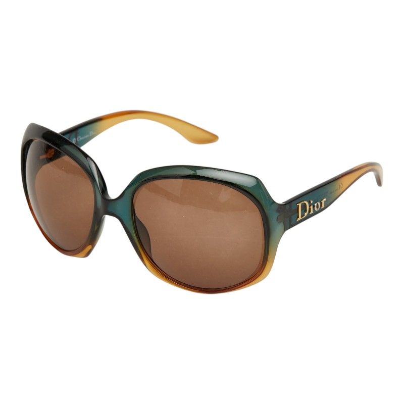 Dior Glossy 1 Gradient Frame Sunglasses Brown Green Acetate Eyewear