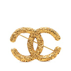Chanel CC Logo Lava Brooch Gold Plated