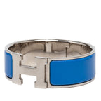 Hermes Clic Clac PM Bracelet Bangle Silver Blue Metal Enamel — view 2