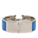 Hermes Clic Clac PM Bracelet Bangle Silver Blue Metal Enamel — view 3