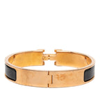 Hermes Click GM Bracelet Bangle Pink Gold Black Metal Enamel — view 3