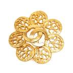 Chanel CC Logo Vintage Brooch Gold Plated