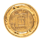 Chanel 31 Rue Cambon Round Brooch Gold Plated
