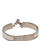 Hermes Click PM Bracelet Bangle Silver Ivory Metal Enamel — view 4