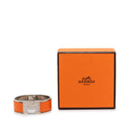 Hermes Clic Clac PM Bracelet Bangle Silver Orange Metal Enamel — view 6