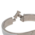 Hermes Click PM Bracelet Bangle Silver White Metal Enamel — view 4