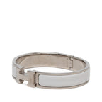 Hermes Click PM Bracelet Bangle Silver White Metal Enamel — view 2