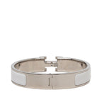 Hermes Click PM Bracelet Bangle Silver White Metal Enamel — view 3