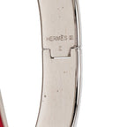 Hermes Click GM Bracelet Bangle Silver Bordeaux Metal Enamel — view 5