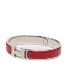 Hermes Click GM Bracelet Bangle Silver Bordeaux Metal Enamel — view 2