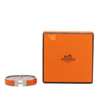 Hermes Click PM Bracelet Bangle Silver Orange Metal Enamel — view 6