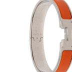 Hermes Click PM Bracelet Bangle Silver Orange Metal Enamel — view 5