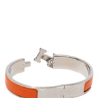 Hermes Click PM Bracelet Bangle Silver Orange Metal Enamel — view 4