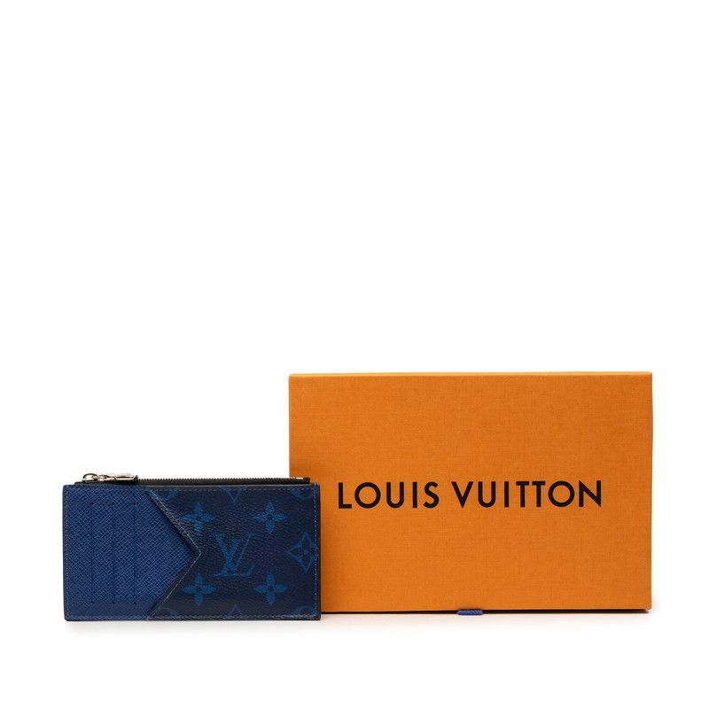 Louis Vuitton Monogram Taiga Llama Coin Card Holder Case Fragment Cobalt Blue — view 7