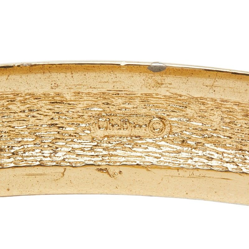 Dior Bangle Black Gold Plated Rhinestone Bracelet — view 5