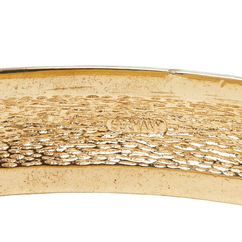 Dior Bangle Black Gold Plated Rhinestone Bracelet — view 4