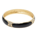 Dior Bangle Black Gold Plated Rhinestone Bracelet