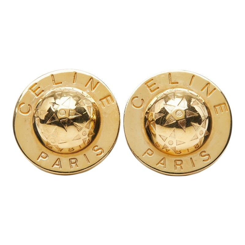 Celine Star Ball Round Earrings Gold Plated