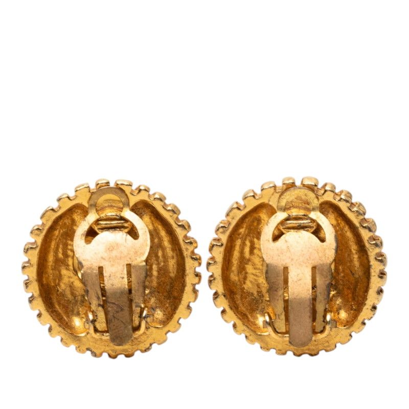 Chanel CC Logo Round Earrings Gold Plated — view 2