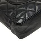Chanel CC Logo Maxi Quilted 30 Single Flap Chain Shoulder Bag Black Gold — view 7