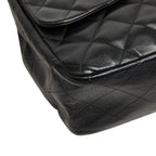 Chanel CC Logo Maxi Quilted 30 Single Flap Chain Shoulder Bag Black Gold — view 5