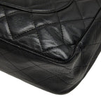 Chanel CC Logo Maxi Quilted 30 Single Flap Chain Shoulder Bag Black Gold — view 6