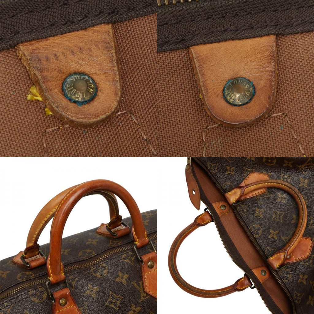 Louis Vuitton for Monogram Speedy 35 Boston Bag Brown Leather — view 9