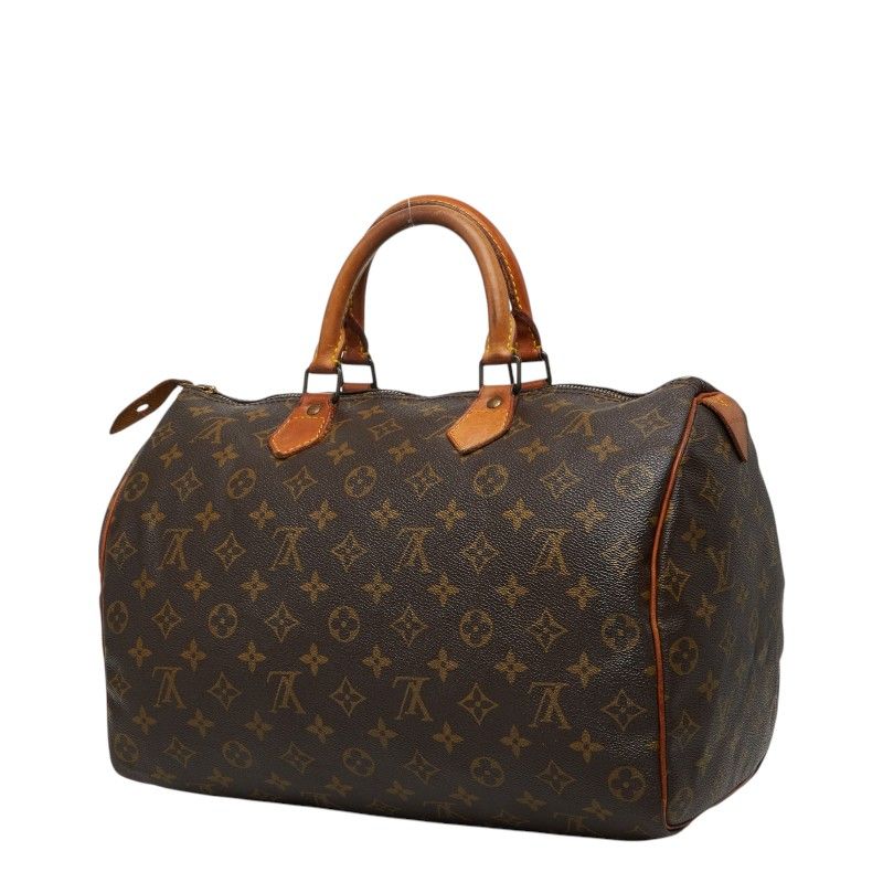 Louis Vuitton for Monogram Speedy 35 Boston Bag Brown Leather — view 2