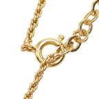 Dior CD Logo Heart Motif Necklace Gold Plated Rhinestone — view 5