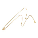Dior CD Logo Heart Motif Necklace Gold Plated Rhinestone — view 4