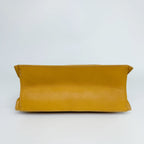 Chanel CC Logo Perforated Wood Handle Handbag Leather Yellow Brown Gold Vintage — view 7
