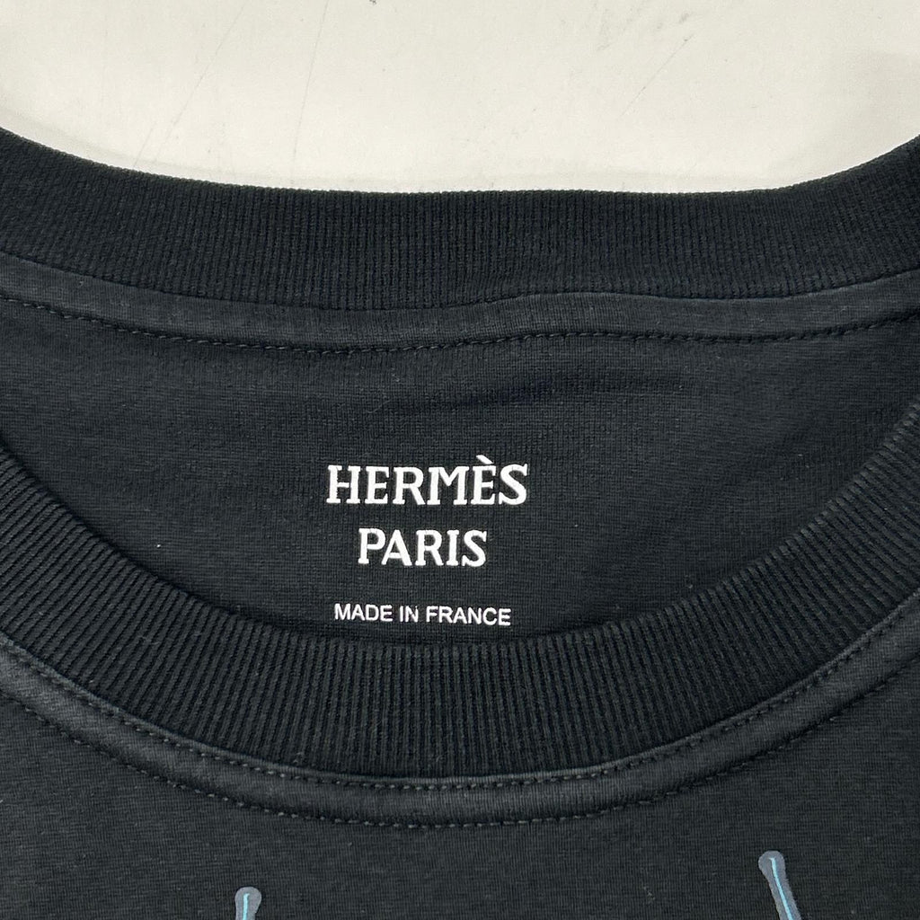 Hermes Black Cartouche Molle Short Sleeve Top 34 — view 3